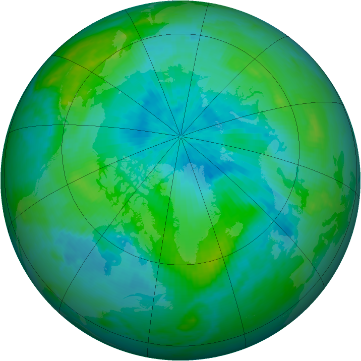 Arctic ozone map for 01 September 1999
